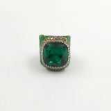 Green Snakeskin Druzy Bracelet Set - Snake Skin Ring Bridal Jewelry