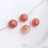 South Red Candy Moon Rabbit Pendant Safe Button Square Running Ring