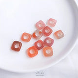 South Red Candy Moon Rabbit Pendant Safe Button Square Running Ring