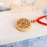 Chinese Retro Red Enamel Porcelain Pendant Necklace