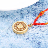 Chinese Retro Red Enamel Porcelain Pendant Necklace