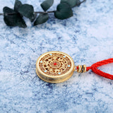 Chinese Red Enamel Porcelain Pendant Necklace Retro Charm Jewelry