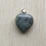 Natural Spectrolite Heart Pendants 30mm 4pcs