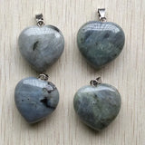 Natural Spectrolite Heart Pendants 30mm 4pcs