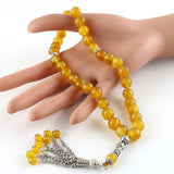 10mm Yellow Agate Beads 33 Rosary Islamic Muslim Tasbih Allah Bracelet