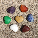 18mm Heart Natural Stone Loose Beads Opal Rose Quartz Tiger's Eye Cabochons