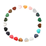 18mm Heart Natural Stone Loose Beads Opal Rose Quartz Tiger's Eye Cabochons