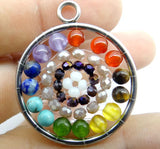7 Chakra Reiki Healing Turquoise Quartz Crystal Pendant 6PCS