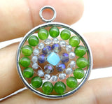 7 Chakra Reiki Healing Turquoise Quartz Crystal Pendant 6PCS