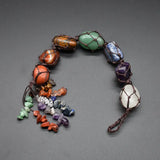 Natural Stone 7 Chakra Car Pendant Reiki Amethyst Fringe Auto Supply