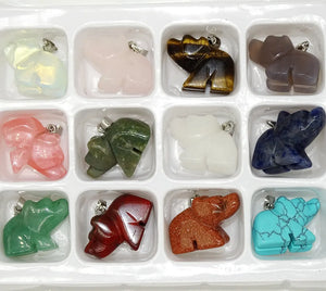 Natural Stone Bear Pendant for DIY Bracelet Necklace Ornaments