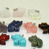 Natural Stone Bear Pendant for DIY Bracelet Necklace Ornaments