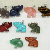 Natural Stone Bear Pendant for DIY Bracelet Necklace Ornaments