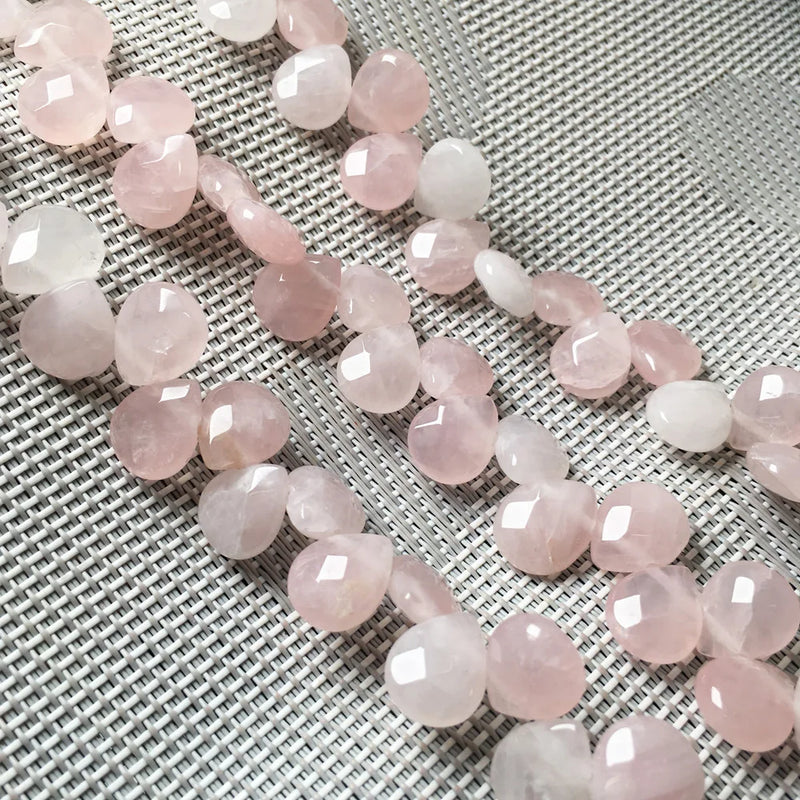 Faceted Rose Quartz Crystal Beads for Jewelry Making DIY