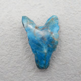 Apatite Crystal Wolf Head Pendant Bead