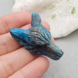 Apatite Crystal Wolf Head Pendant Bead