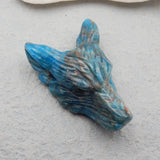 Apatite Crystal Wolf Head Pendant Bead