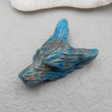 Apatite Crystal Wolf Head Pendant Bead