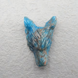 Apatite Crystal Wolf Head Pendant Bead