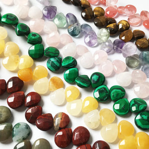 Natural Stone Faceted Water Drop Shape Loose Beads Crystal String Bead