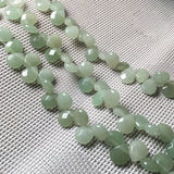 Green Aventurine Faceted Drop Beads - DIY Jewelry Making