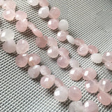 Faceted Rose Quartz Water Drop Loose Beads for DIY Jewelry Making