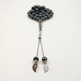 Natural Hematite Tasbih Agate Rosary Prayer Beads 33 66 99 Stone Tassel