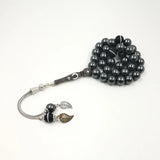 Natural Hematite Tasbih Agate Rosary Prayer Beads 33 66 99 Stone Tassel