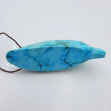 Howlite Carved Dolphin Pendant Bead 68x21x21mm