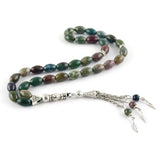Indian Agate Islamic Rosary Bracelet 8*12mm Agate 33 Muslim Tasbih Allah