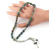 Indian Agate Islamic Rosary Bracelet 8*12mm Agate 33 Muslim Tasbih Allah