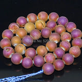 Titanium Coated Druzy Quartz Agat Round Beads 8-12mm