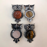 Stone Owl Pendant Necklace for Jewelry Making 16pcs/lot Men Charm Accessories