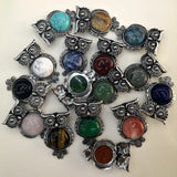 Stone Owl Pendant Necklace for Jewelry Making 16pcs/lot Men Charm Accessories