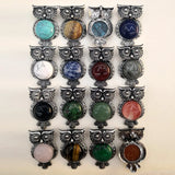 Stone Owl Pendant Necklace for Jewelry Making 16pcs/lot Men Charm Accessories