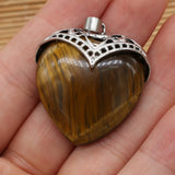 Natural Stone Pendant Heart Shape Charms for Jewelry Making DIY