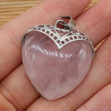 Natural Stone Pendant Heart Shape Charms for Jewelry Making DIY