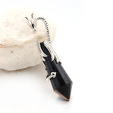 Pink Quartz Dragon Pendant Healing Crystal Necklace