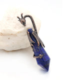 Pink Quartz Dragon Pendant Healing Crystal Necklace