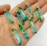 Natural Stone Amethyst Crystal Pendants for Jewelry Making