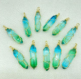 Natural Stone Amethyst Crystal Pendants for Jewelry Making