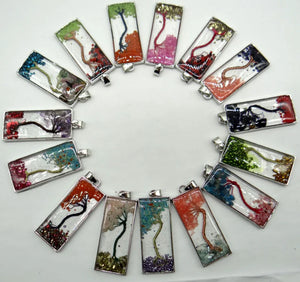 7 Chakra Reiki Healing Tree Pendant for Jewelry Making