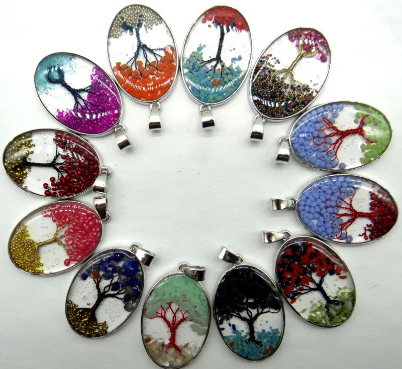 7 Chakra Reiki Healing Tree Pendant for Jewelry-making