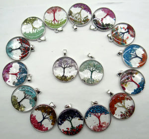 7 Chakra Reiki Healing Tree Pendant for Jewelry Making