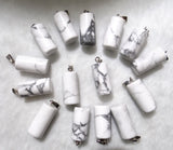 50pcs Quartz Crystal Cylinder Pendants for DIY Jewelry Making