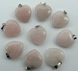 Natural Stone Heart-shaped Pendants for DIY Jewelry Making