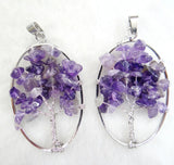 Natural Stone Egg Shape Wisdom Tree Pendant DIY Jewelry Making Necklace 6PCS