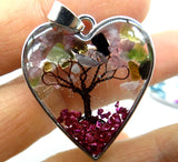 7 Chakra Reiki Healing Tree Heart Pendant