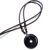 Mixed Natural Stone Quartz Crystal Donut Charm Pendant