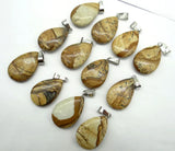 Stone Teardrop Pendants for Jewelry Making